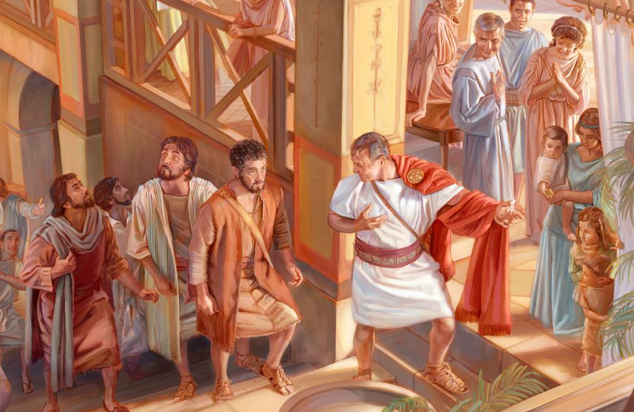 Peter enters the house of Cornelius