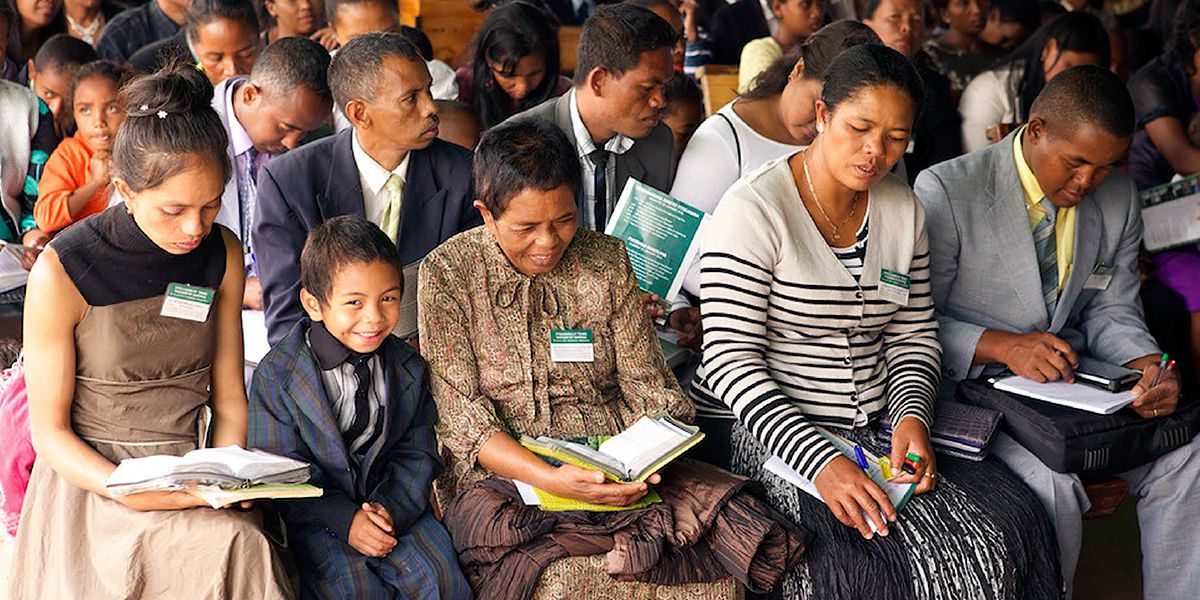 The audience at a branch dedication program