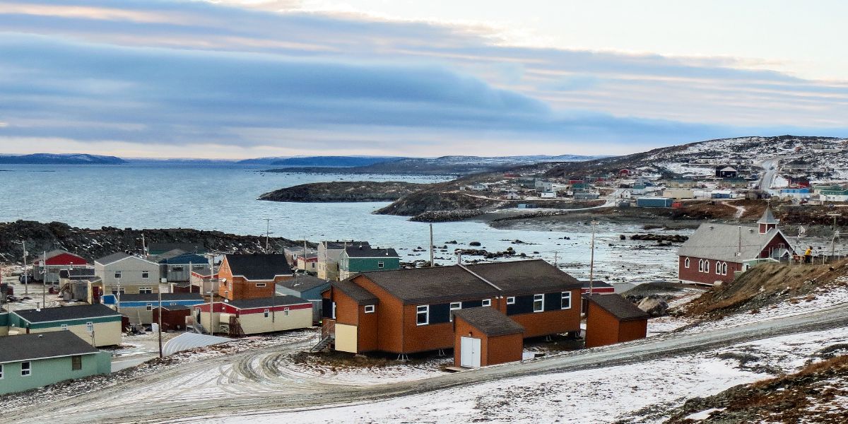 The Inuit village of Kangirsuk in Quebec, Canada