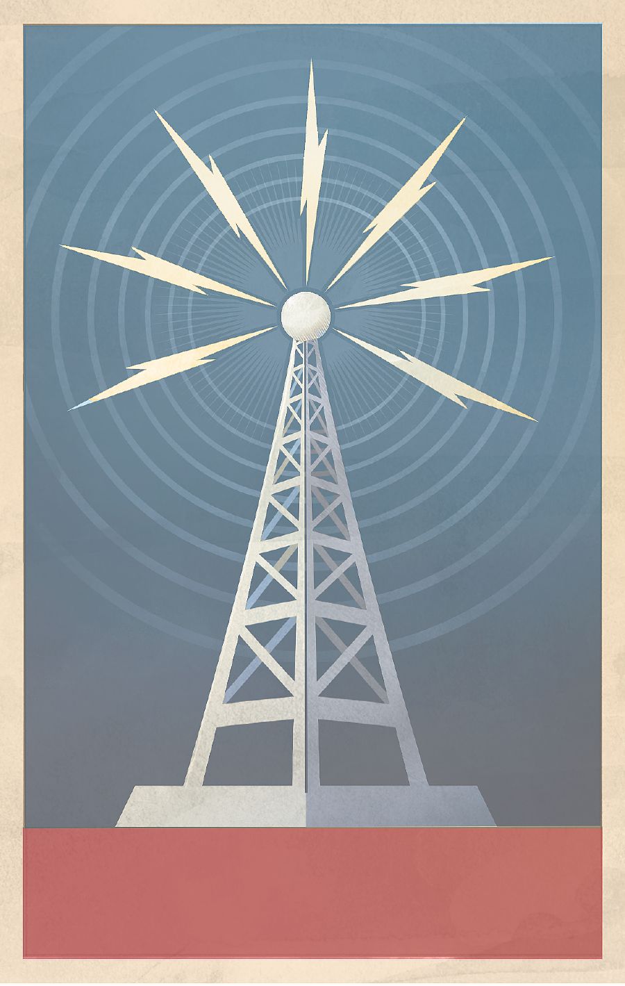 A radio broadcasting tower