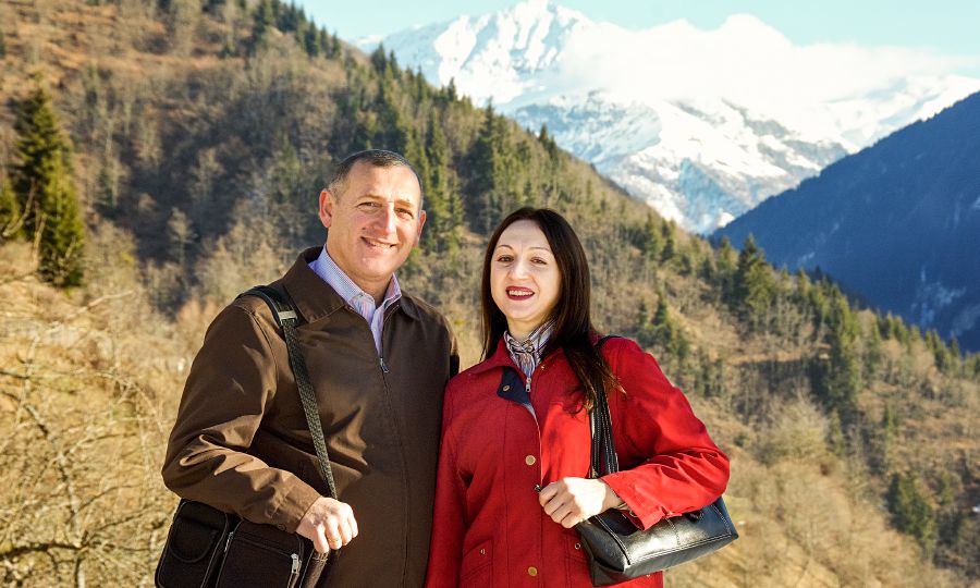 Pepo Devidze and her husband