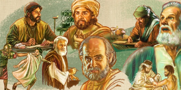 Men who wrote about Jesus—Matthew, Mark, Luke, John, Peter, James, Jude, and Paul