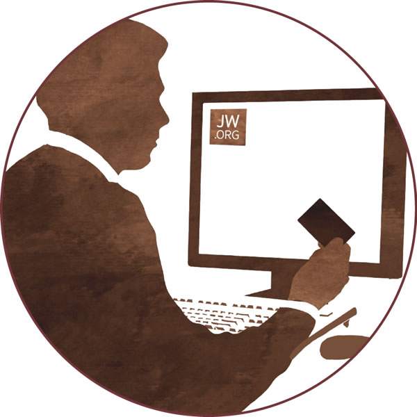Un hombre haciendo una donación directa a través del sitio de Internet jw.org
