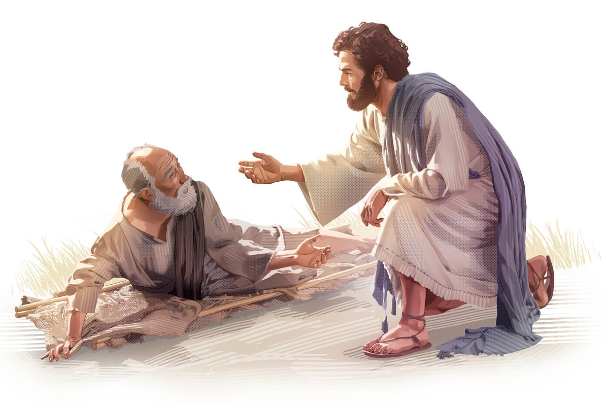 Jesús curando a un enfermo.