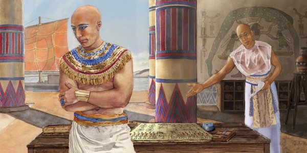 Moisés siendo instruido en la sabiduría de los egipcios