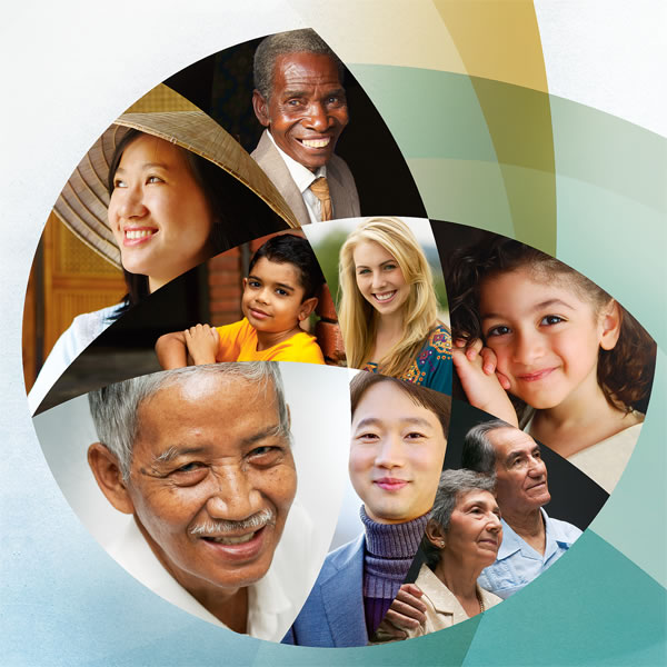 Eri vanuse, rassi ja taustaga inimesed