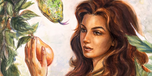 حوا میوهٔ ممنوعه را لمس می‌کند