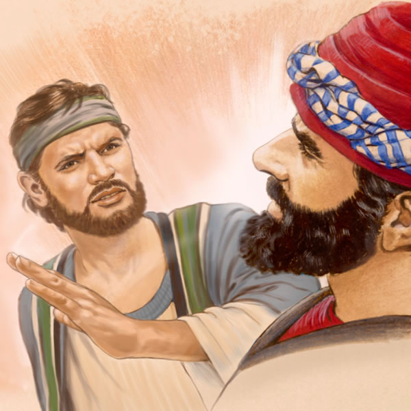 مردی به گونهٔ مردی دیگر سیلی می‌زند