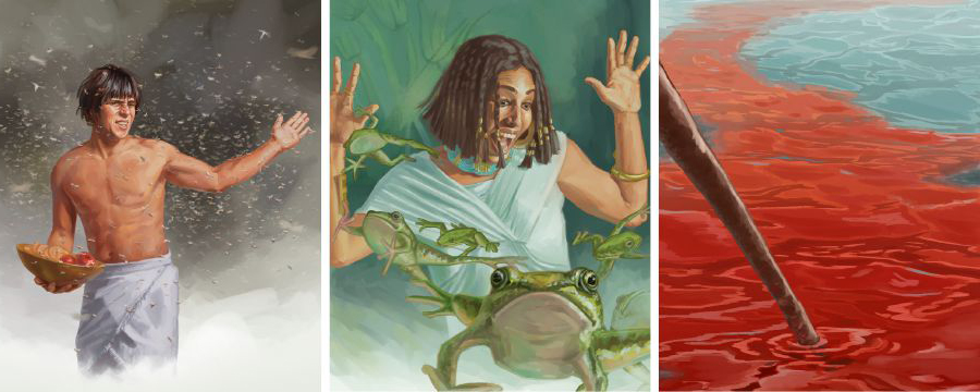 سه بلا از ده بلا در مصر:‏ خون در نیل،‏ قورباغه،‏ و پشه