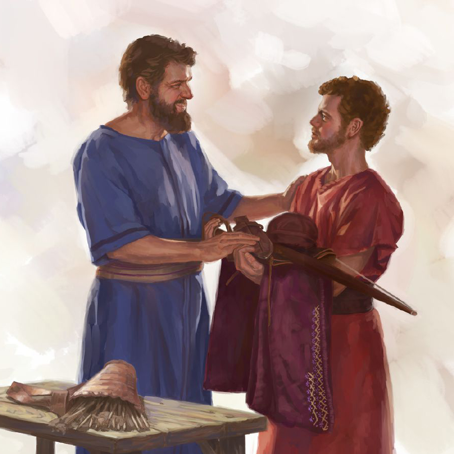 یوناتان مقداری از وسایل خود را به داوود داد