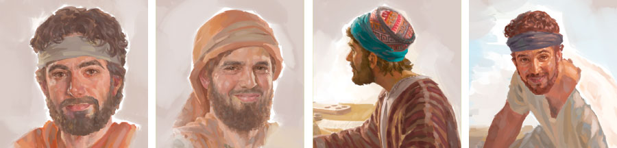 یوحنا،‏ مَتّی،‏ بَرتولُما،‏ توما