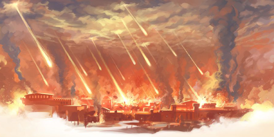 شهرهای سُدوم و غَموره با آتش و گوگرد نابود می‌شوند