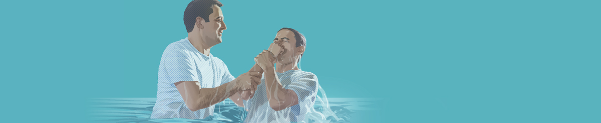 مردی تعمید می‌گیرد