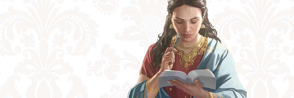 خانمی در حال خواندن کتاب مقدّس