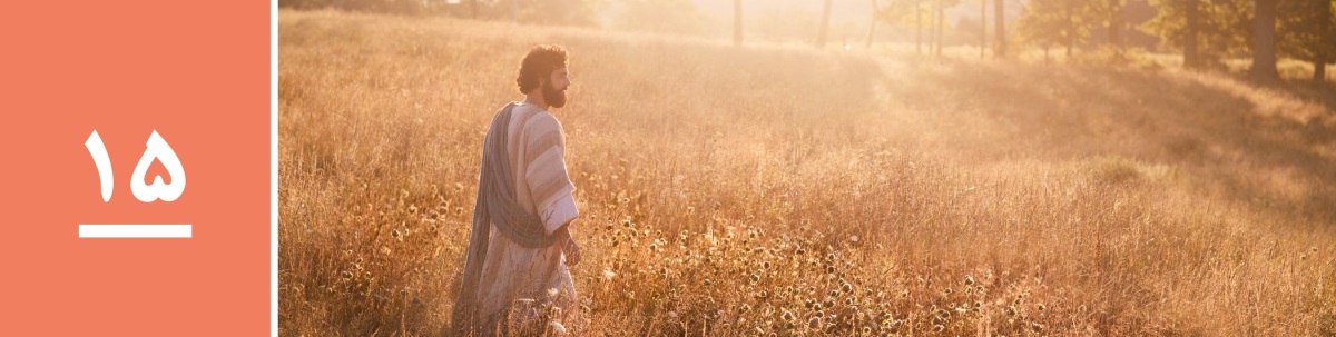 درس ۱۵.‏ عیسی در مزرعهٔ گندم راه می‌رود.‏