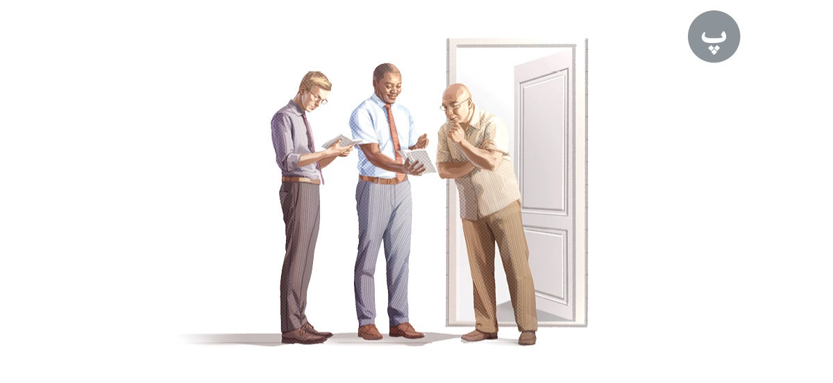 پ.‏ همان پیر جماعت به مردی جلوی خانه‌اش موعظه می‌کند.‏