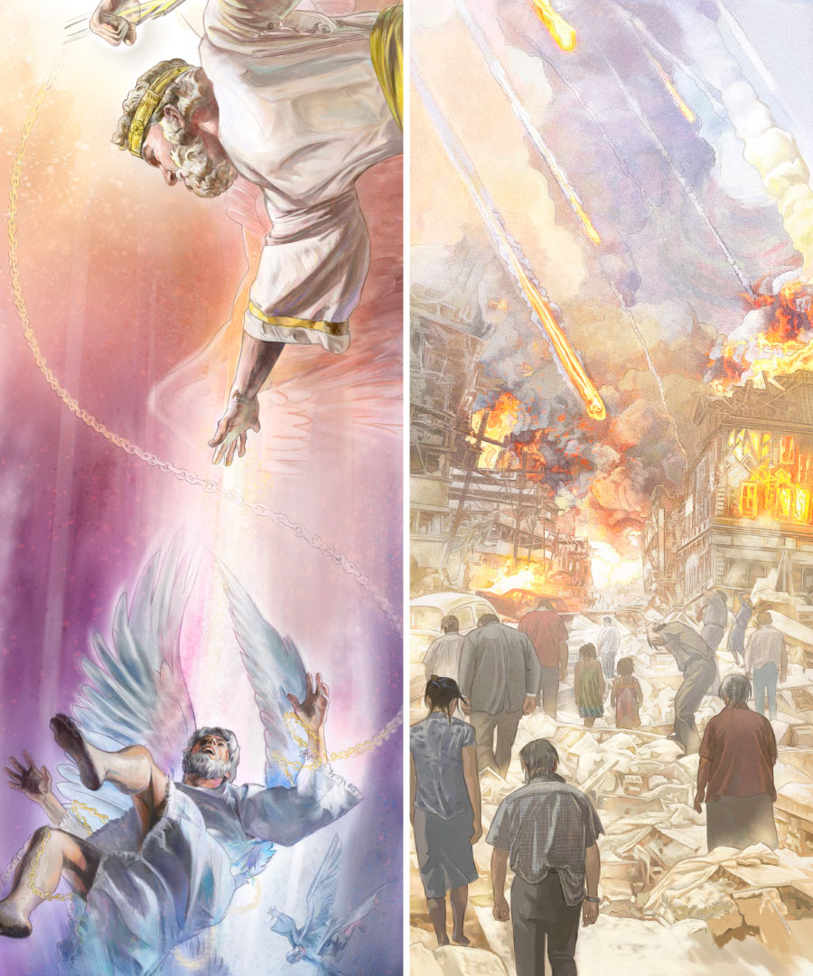 شریران در حارمَگِدّون نابود می‌شوند و شیطان و دیوهایش مجازات می‌شوند