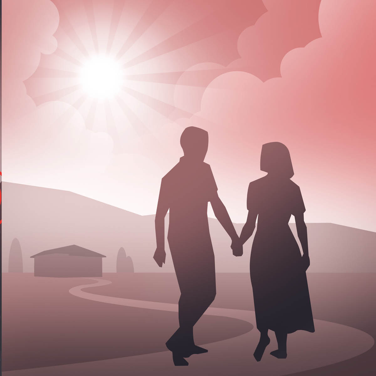 یک زوج،‏ دست‌به‌دست به سمت آینده‌ای روشن حرکت می‌کنند.‏