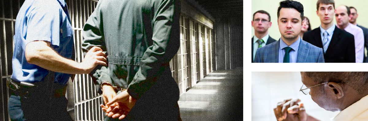 برادری دستبند به دست به زندان برده می‌شود؛‏ گروهی از برادران و خواهران؛‏ برادری در حال دعا