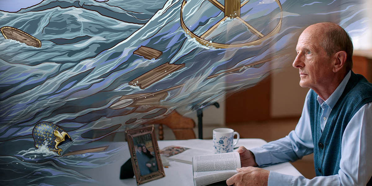 برادر مسن كتاب مقدّس می‌خواند و صحنهٔ نابودی مصريان در دريای سرخ را تجسّم می‌كند.‏