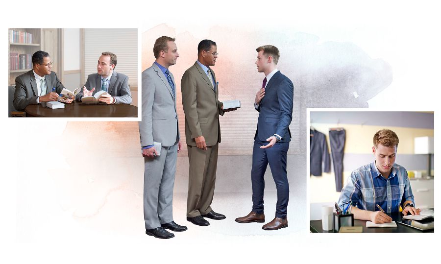 دو پير مسيحی نخست خود را آماده می‌كنند تا نكاتی را كه بر اساس كتاب مقدّس است با برادری در ميان بگذارند و سپس آن برادر در آن رابطه مطالعه می‌كند