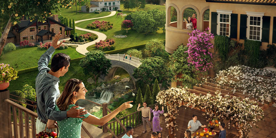 زن و شوهری در بهشت به دوست‌هایشان دست تکان می‌دهند.‏