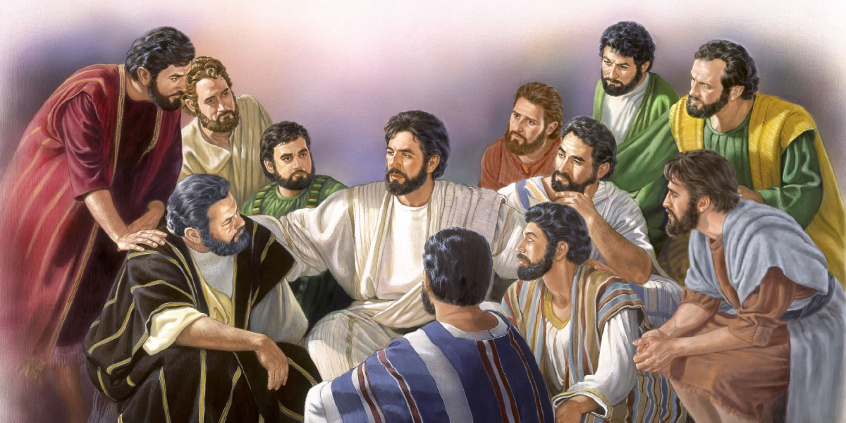 Jésus est dans la pièce à l’étage avec ses 11 fidèles apôtres