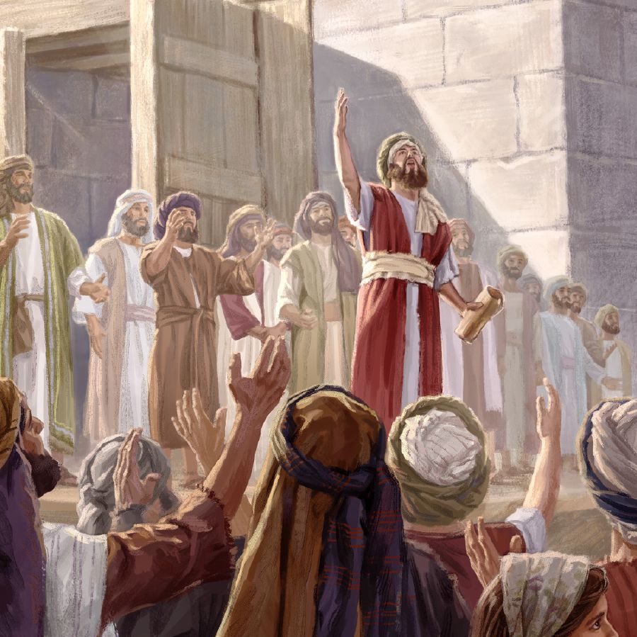 Ezra dan pria-pria lainnya mengajar orang-orang tentang hukum Yehuwa.
