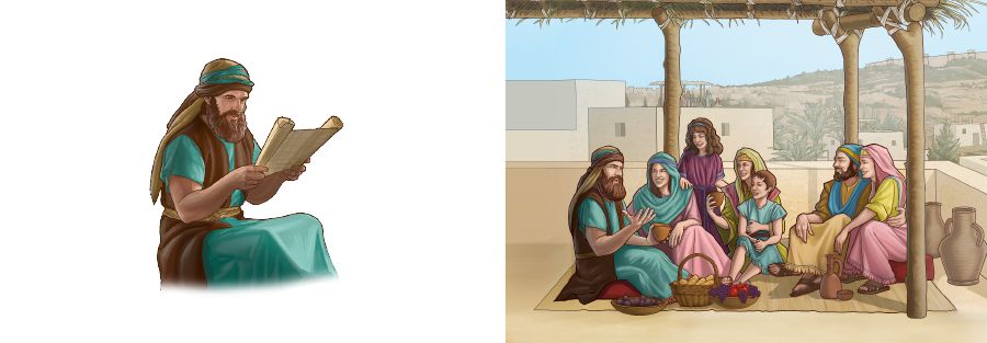 Israelita a lalaki nga agbasbasa iti linteg ti Dios ken natalna, naragsak ken narang-ay ti biagna a kadua ti pamiliana