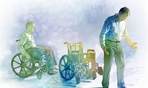 Makatakder ken makapagnan ti lalaki a dati a naka-wheelchair