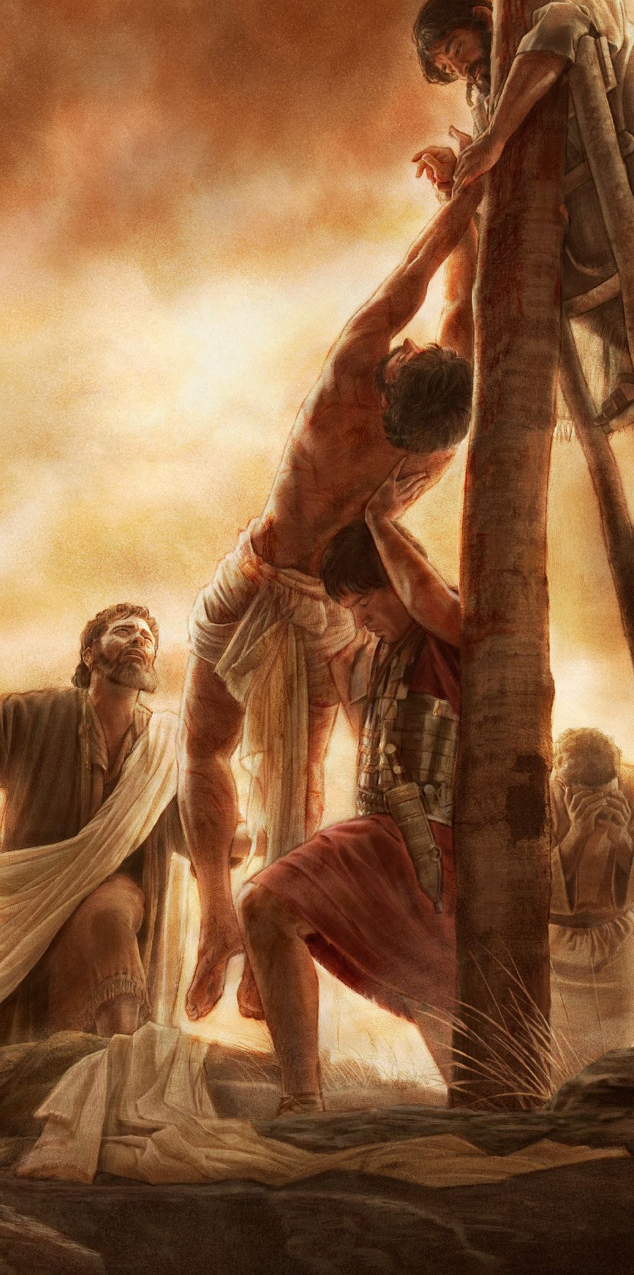 Ik-ikkaten dagiti lallaki ti bangkay ni Jesus iti kayo a pagtutuokan