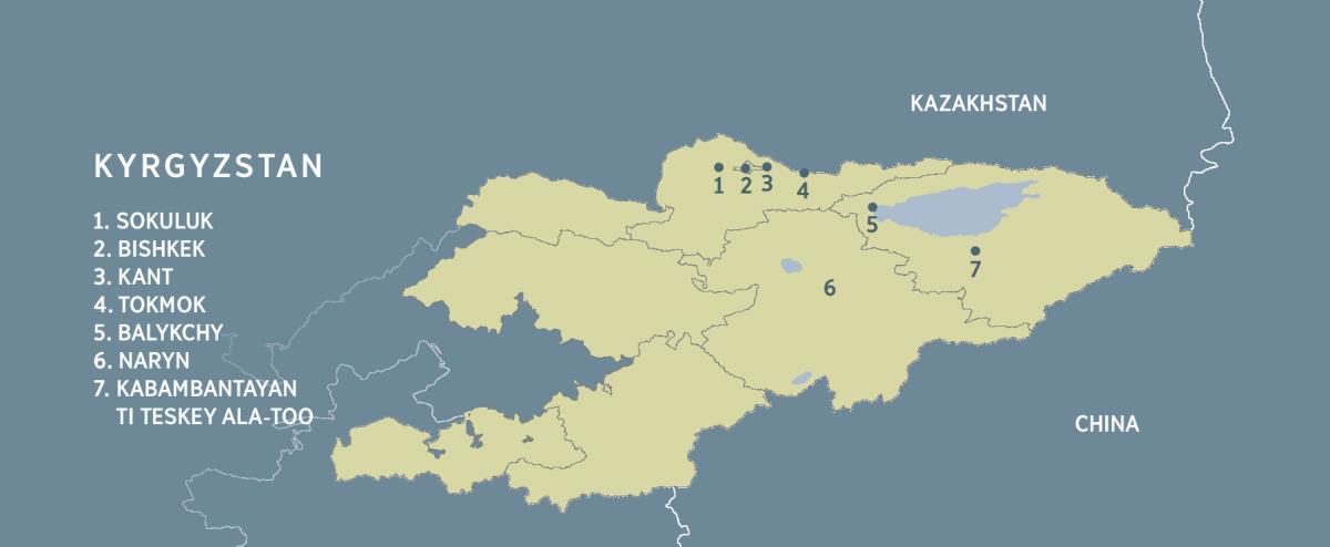 Mapa ti Kyrgyzstan