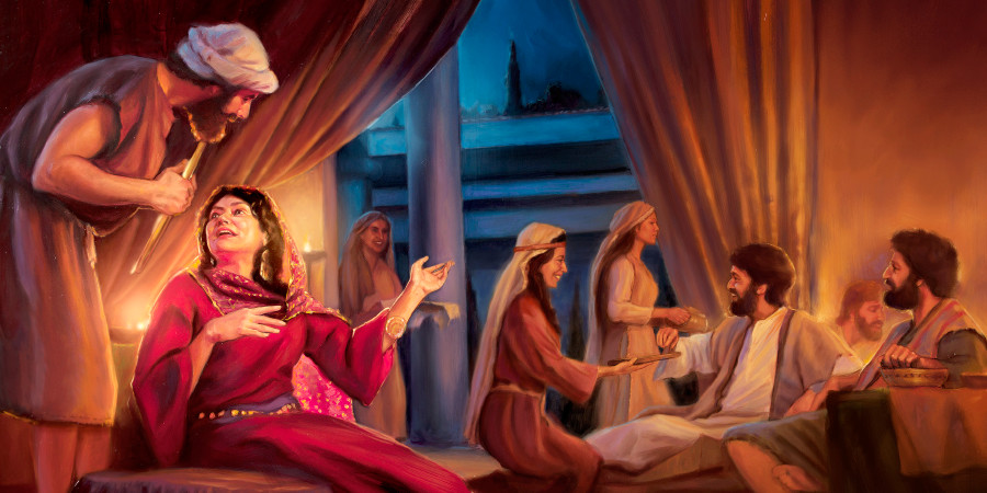 Giovanna serve Gesù e i suoi discepoli