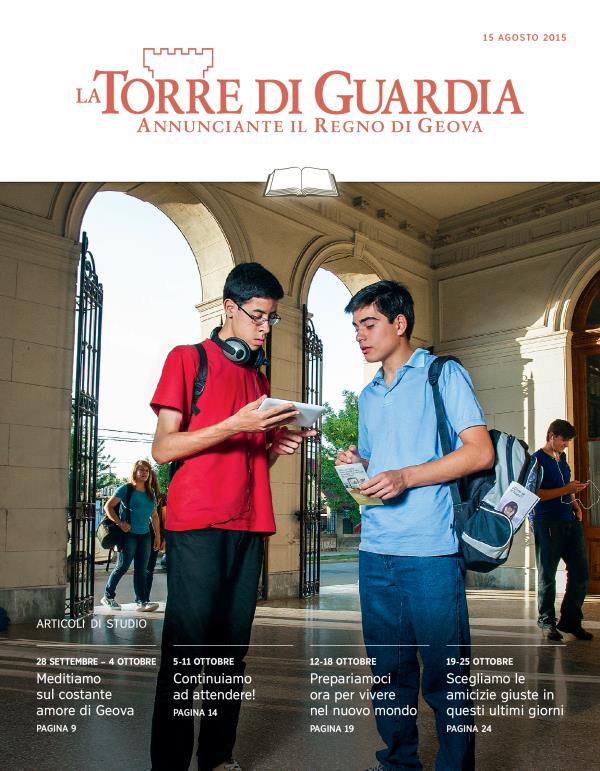 Copertina della Torre di Guardia, edizione per lo studio, 15 agosto 2015