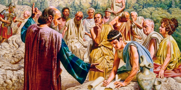 パウロはアテネの人々の前で話をする