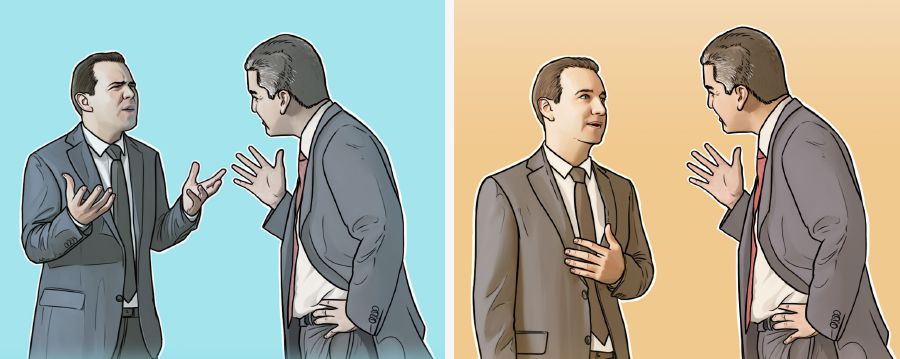ある兄弟が別の兄弟と口論している。ある兄弟が別の兄弟と仲直りしている。