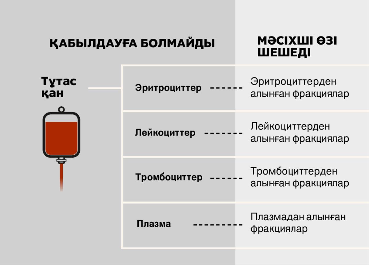 Қан, оның негізгі төрт бөлігі және қан фракциялары