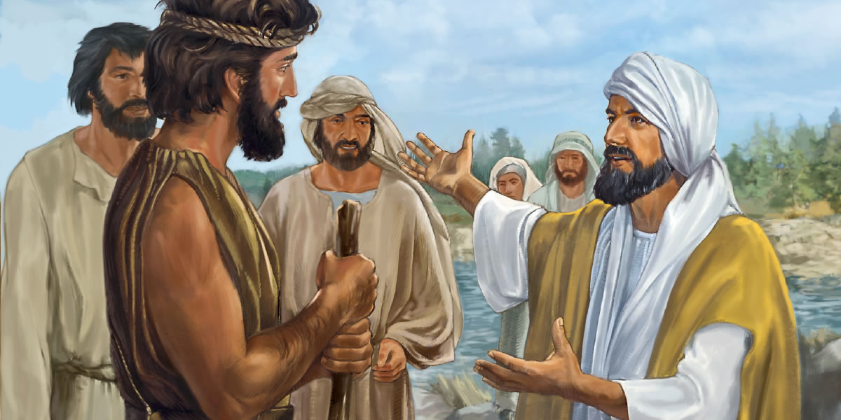 John the Baptist talks with his disciples