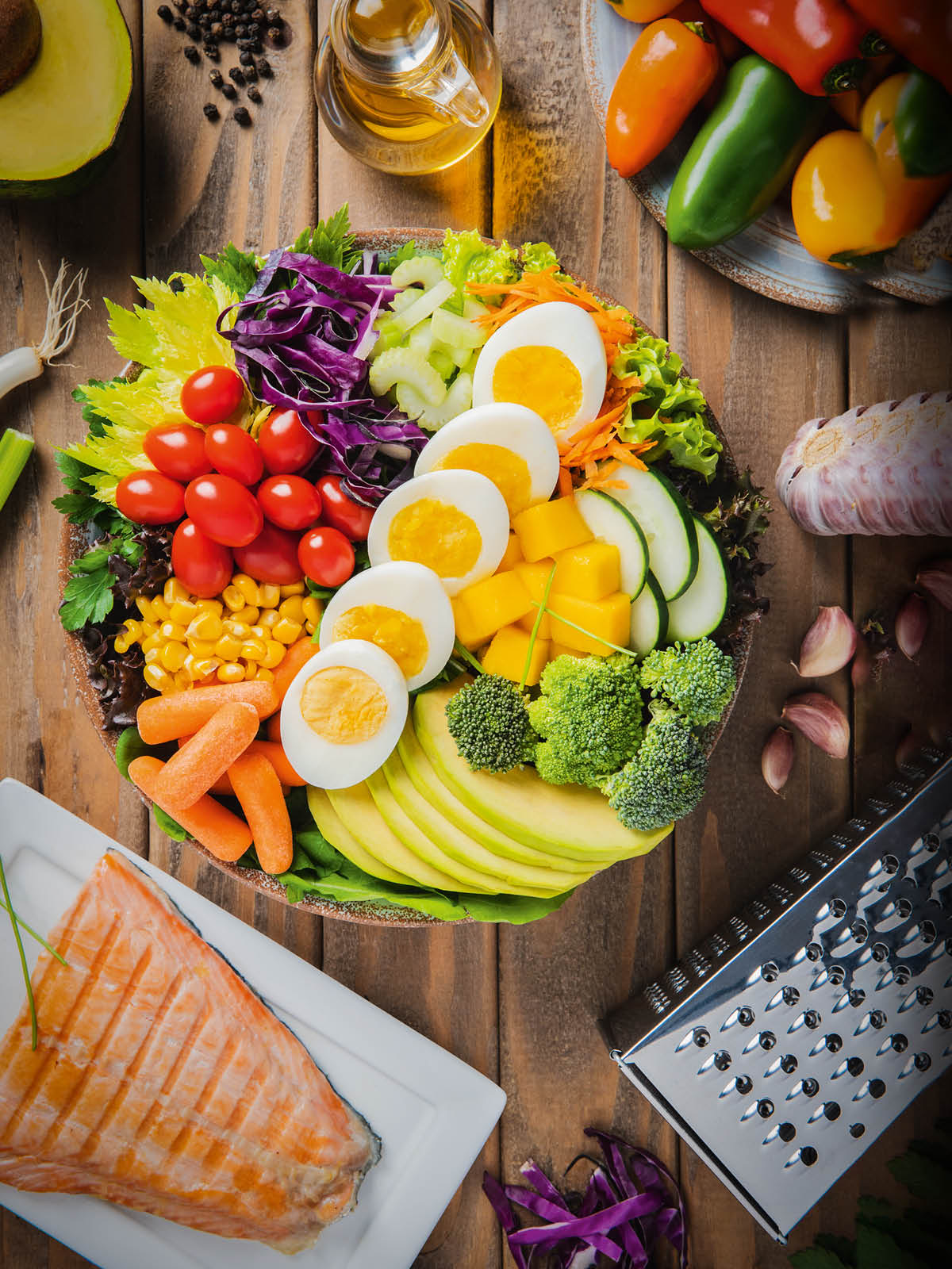 Biakudia bia bimpe bishilashilangane pa mêsa.