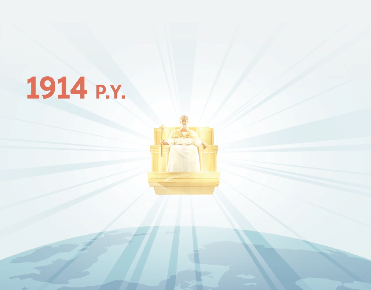 JYezu musombe mu nkuasa wa bukalenge mu diulu ukokesha buloba bujima katshia ku 1914. Wela nsese.