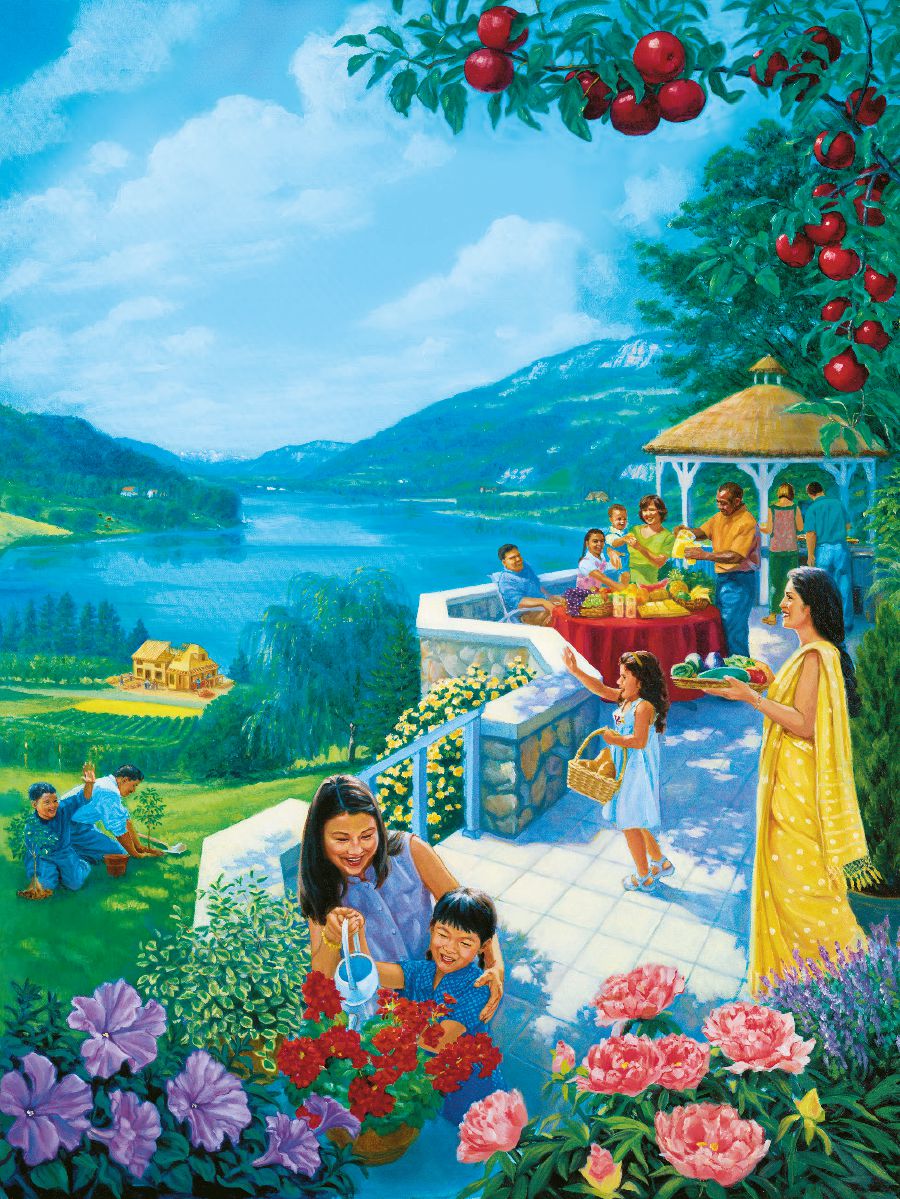 Bantu bibaka nzubu mu Mparadizu, balongolola buloba ne bansanka ne biakudia