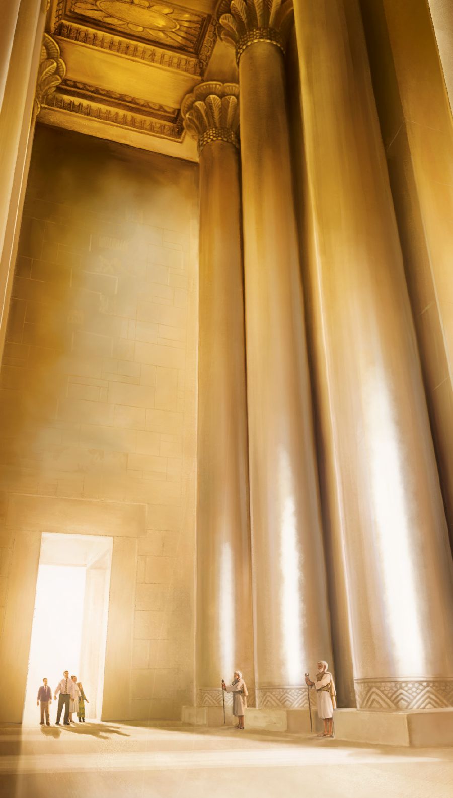 Bantu badifuanyikija benda babuela ku tshiibi tshia ntempelo wa mu nyuma uvua Yehezekele mumone mu tshikena kumona