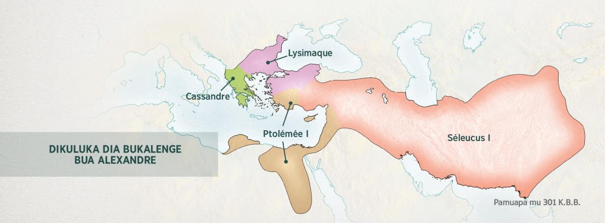 Karte ka bukalenge bua Grèce bukosela ba-jenerale banayi ba Alexandre