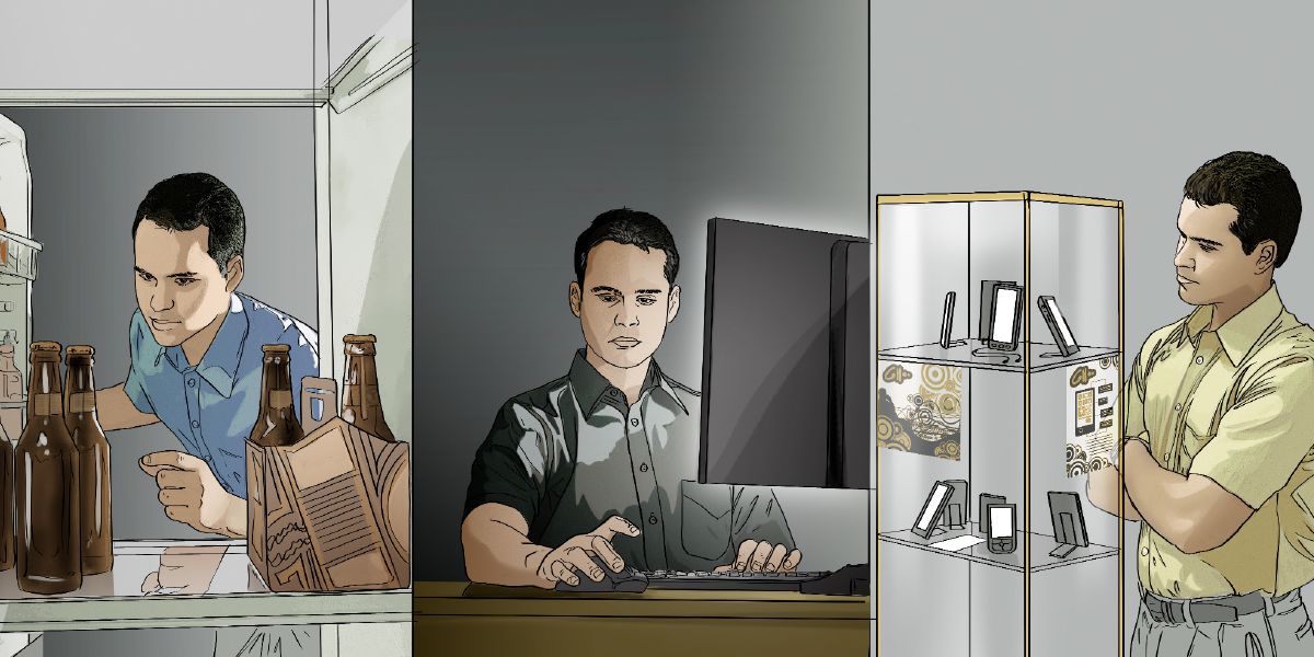 Muanetu wa balume usungula maluvu adiye mua kunua, bintu bidiye mua kutangila ku Enternete, ne kamu kadiye mua kusumba