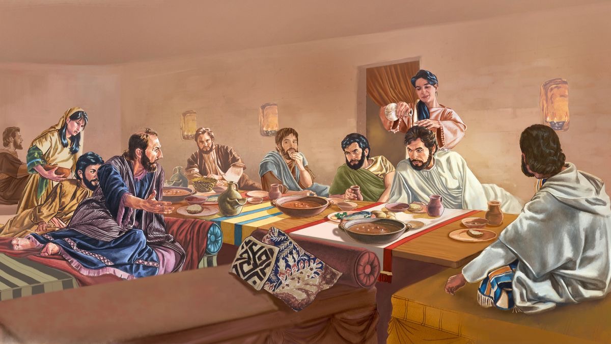 Mariya wela Yezu mafuta a mupuya muimpe mu mutu padiye mulale ku mêsa.