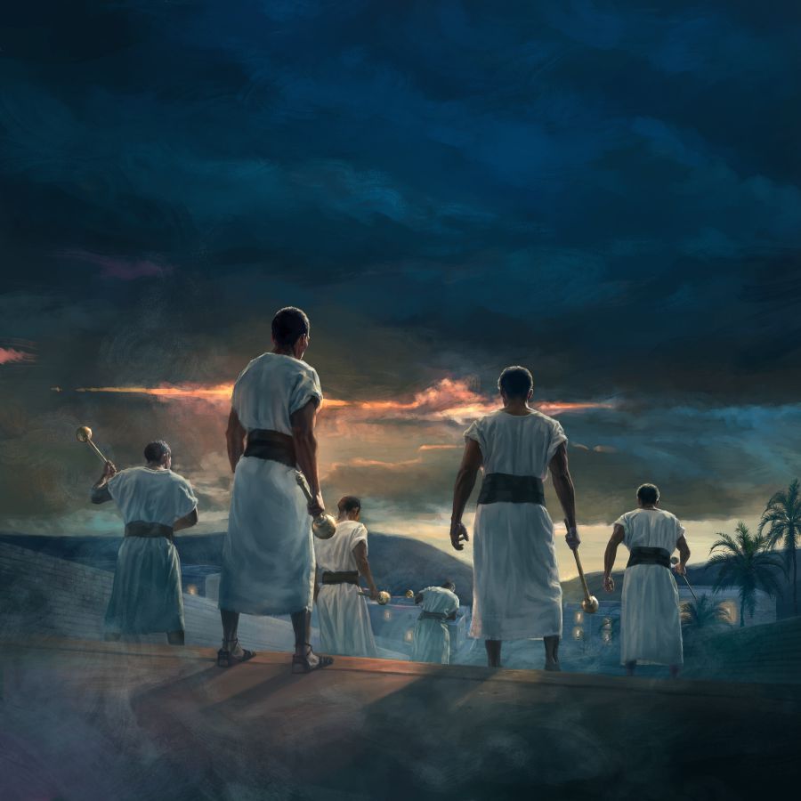 Bantu basambombo baya mu Yelushalema. Muntu yonso ne tshia mvita tshia kutayisha natshi mu tshianza tshiende.