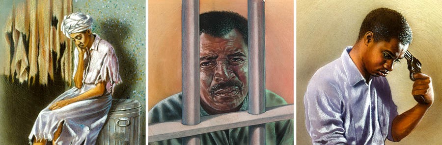 Muntu kayi ne muaba wa kusombela; muntu mu buloko; mukuabu muditekele tshingoma ku mutu