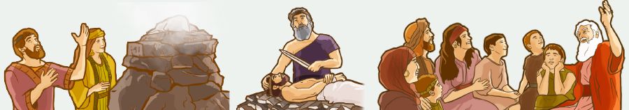 Abalahama ne Sala balambula milambu; Abalahama mukuate kele ukeba kulambula Izaka; Abalahama ulombola bena mu dîku diende mu ntendelelu