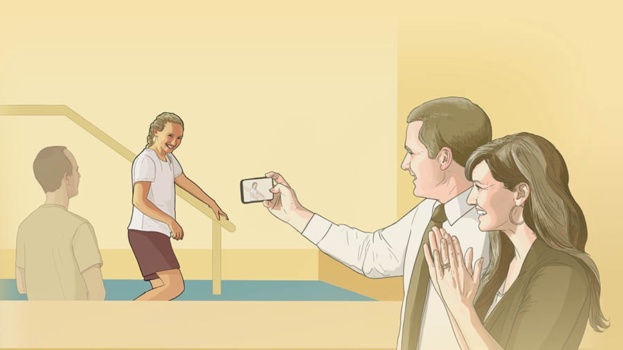 Muana wa bakaji upueka mu tshina tshia mâyi a batismo, baledi bende bamukuata foto