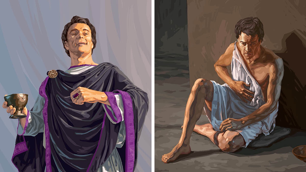 Muena Laodikiya muvuale bilamba bikunzubile, muvuale bilengejilu, ne mukuate dikopo dia or; muntu umue umue au muvuale bilamba bipandike ne nzala ku mêsu